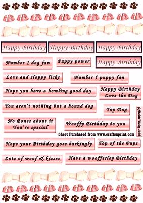 Dog Themed Captions & Borders Pink Colour
