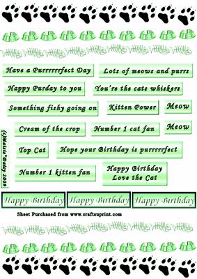 Cat Themed Captions & Borders Green