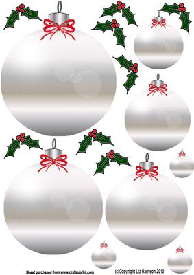 Silver Christmas Bauble Toppers