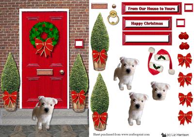 Westie Puppy Christmas Door