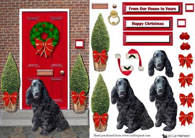 Christmas Door with Cocker Spaniel