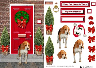 Christmas Door with Beagle