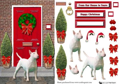 Christmas Door with Bull Terrier