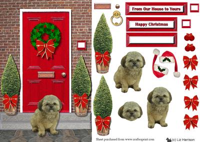 Christmas Door with Shih Tzu