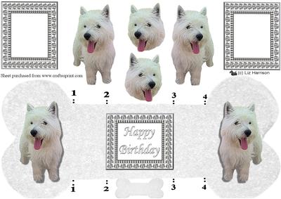 Westie Bone Shaped Card
