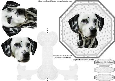 Dalmatian Plate Shaped Card & Stand