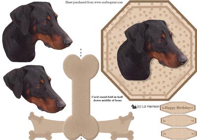 Doberman Pinscher Plate Shaped Card with Stand