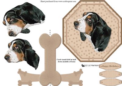 Basset Hound Plate Shaped Card with Stand