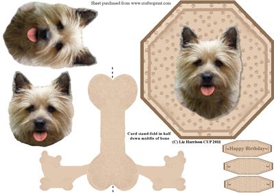 Cairn Terrier Plate Shaped Card & Stand