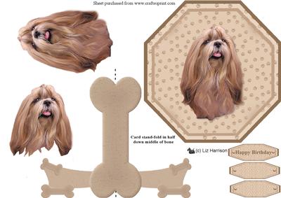 Shih Tzu Plate Shaped Card & Stand