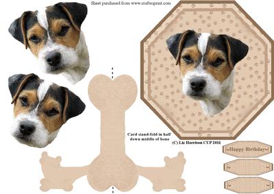 Jack Russell Terrier Plate Shaped Card & Stand