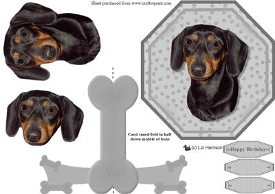 Dachshund Dog Plate Shaped Card & Stand
