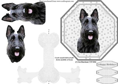 Scottish Terrier Plate Shaped Card & Stand