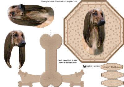 Afghan Hound Plate Shaped Card & Stand