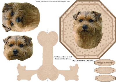 Norfolk Terrier Plate Shaped Card & Stand