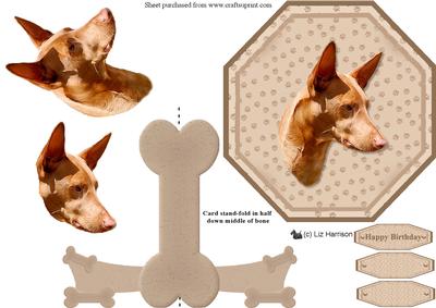 Pharaoh Hound Plate Shaped Card & Stand