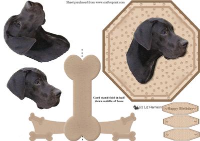 Great Dane Plate Shaped Card & Stand