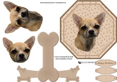 Chihuahua Shorthaired,plate Shaped Card & Stand