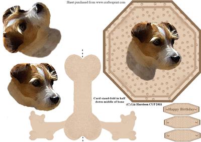 Jack Russell Terrier Plate Shaped Card & Stand