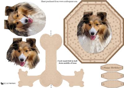Sheltie Plate Shaped Card & Stand