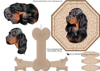 Gordon Setter Plate Shaped Card & Stand