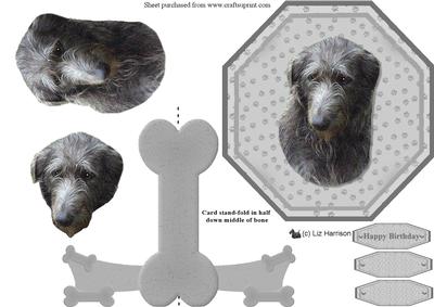 Irish Wolfhound Plate Shaped Card & Stand