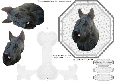 Scottish Terrier Plate Shaped Card & Stand
