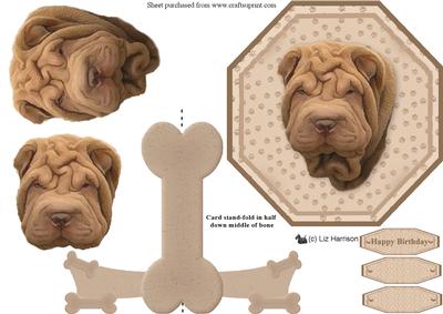 Shar Pei Plate Shaped Card & Stand