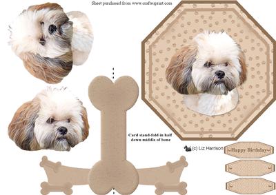 Lhasa Apso Plate Shaped Card & Stand