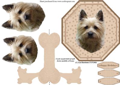 Cairn Terrier Plate Shaped Card & Stand