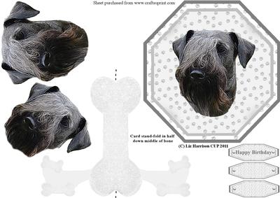 Cesky Terrier Plate Shaped Card & Stand