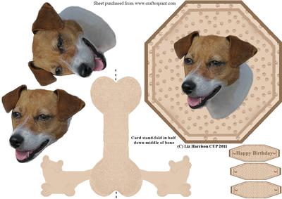 Jack Russell Terrier Plate Shaped Card & Stand