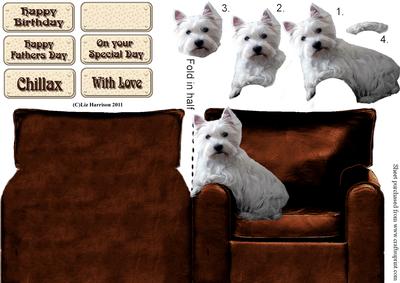 Westie Relaxing in an Armchair