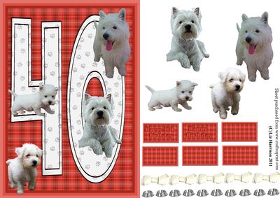 Westie 40th Birthday Card