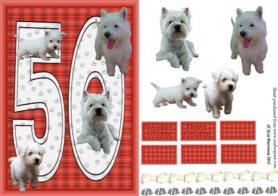 Westie 50th Birthday Card