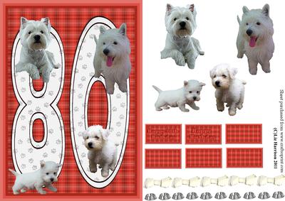 Westie 80th Birthday Card
