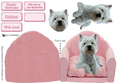 Westie Relaxing in an Armchair