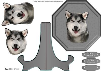 Alaskan Malamute Plaque with Stand