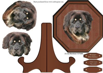 Tibetan Mastiff Plaque with Stand