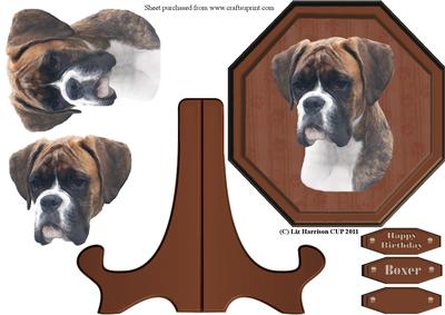 Boxer Dog Plaque & Stand