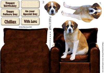 St Bernard Sat in an Armchair