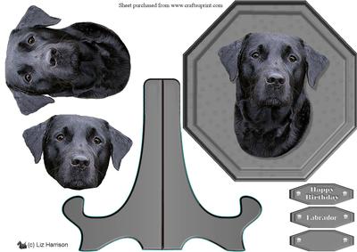 Black Labrador Retriever Plaque & Stand