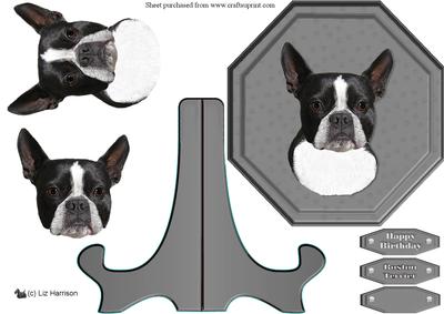 Boston Terrier Plaque & Stand