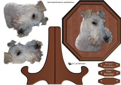 Fox Terrier,wire Haired, Plaque & Stand