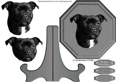 Staffordshire Bull Terrier Plaque & Stand