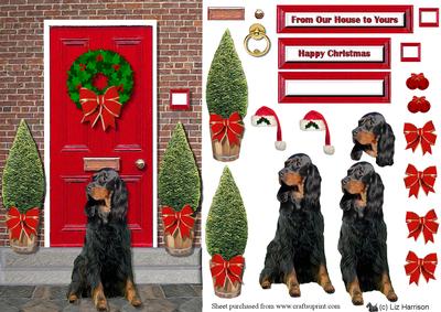 Gordon Setter Christmas Door Step