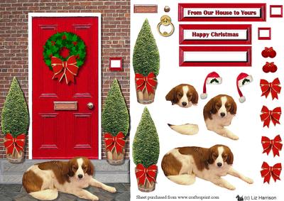 Kooikerhondje Christmas Door Step