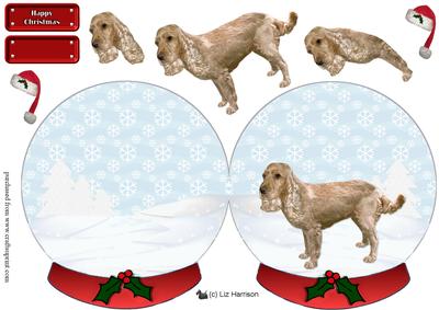 Golden Cocker Spaniel in a Snow Globe