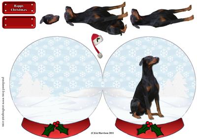Doberman Christmas Snow Globe