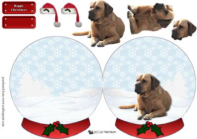 Bullmastiff Christmas Snow Globe